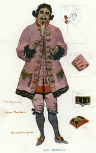 The Duenna af Sheridan: Isaac Mendoza (farve litho) af George Sheringham