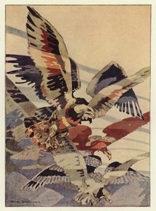 Den store ørn skabte vindene for ham (farve litho) af George Sheringham
