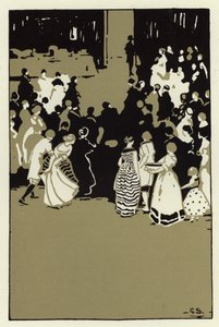Natten var altid en med stor lystighed og fest (color litho) af George Sheringham