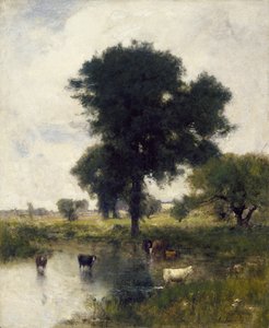 Kvæg i pool (A Summer Landscape), 1880 af George Snr. Inness