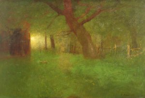 Solnedgang i den gamle frugthave af George Snr. Inness