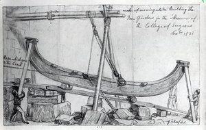 Flytning af jernbjælkerne bruges til at bygge Hunterian Museum på Royal College of Surgeons, 1835 af George Snr Scharf