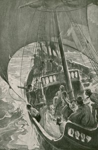 Bartolomeu Dias rundede Afrikas sydligste punkt (litho) af George Soper