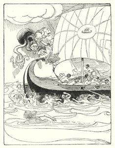 Jason og argonauterne: "Og de fangede skibet og guidede hende og førte hende videre fra hånd til hånd" (litho) af George Soper