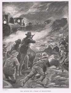 Angrebet på et tog ved Holfontein af George Soper