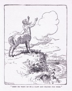 Så gik hun op ad klippen og bad for dem, fra The Heroes udgivet af George Allen og Unwin 1929 (litho) af George Soper