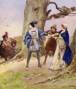 Valentine, efter at have hørt, at hans røvere havde taget en dame til fange, kom for at trøste og aflaste hende af George Soper