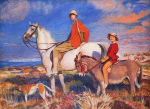 Hilda og Mary ved Studland Bay, Dorset, ca. 1930 (olie på lærred)