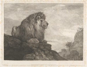 En løve (en løve, der hviler på en klippe) af George Stubbs