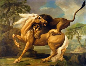 En løve angriber en hest, ca. 1762