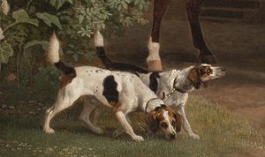 Detalje fra William Henry Cavendish Bentinck, 3. hertug af Portland foran Welbeck Abbey Riding Stables, 1766-7 af George Stubbs