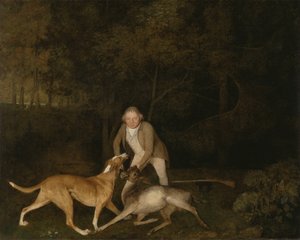 Freeman, jarlen af Clarendons jagtbetjent, med en døende hind og en hund af George Stubbs