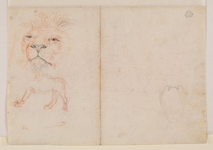 Hoved af en løve, verso, 18. eller 19. århundrede af George Stubbs