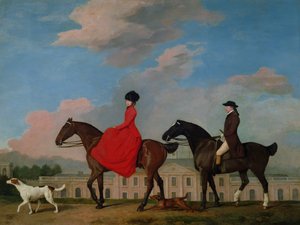 John og Sophia Musters rider i Colwick Hall, 1777 af George Stubbs