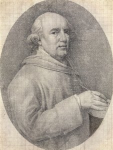 Studie til et selvportræt i emalje af George Stubbs