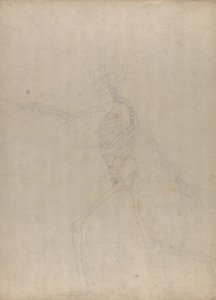 Studie af den menneskelige figur, sideværts, fra en sammenlignende anatomisk fremstilling af den menneskelige krops struktur med en tiger og en almindelig høns, 1795-1806 (grafit på kraftigt vævet papir) af George Stubbs