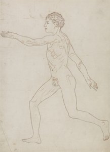 Studie af den menneskelige figur, sideblik, fra 