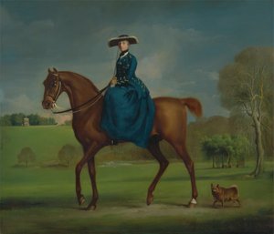 Grevinden af Coningsby i Charlton-jagtens kostume, ca. 1760. af George Stubbs