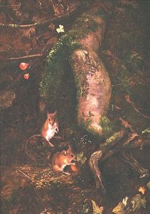 Markmus ved foden af et træ, 1876 af George Thomas Rope