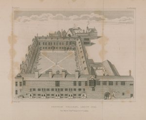 Luftfoto af Gresham College af George Vertue