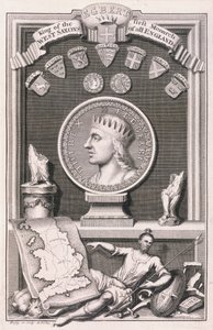 Egbert (d.839) konge af vestsakserne, første monark over hele England, indgraveret af kunstneren (gravering) af George Vertue
