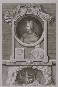Henrik I (1068-1135) Konge af England fra 1100, indgraveret af kunstneren af George Vertue