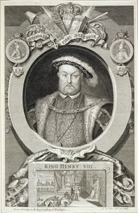 Henry VIII (1491-1547), efter et maleri i Royal Gallery i Kensington af George Vertue