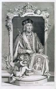 Henrik VII (1457-1509) Konge af England fra 1485, efter et portræt i Den Kongelige Samling, indgraveret af kunstneren