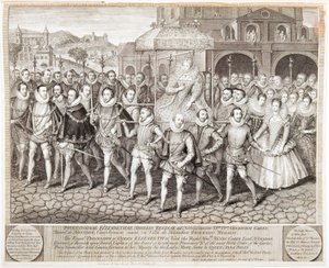 Kongelig procession af dronning Elizabeth I, c1580 1744 af George Vertue