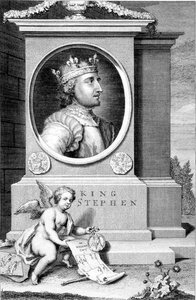 Stephen (ca. 1097-1154) Konge af England, indgraveret af kunstneren (gravering) af George Vertue
