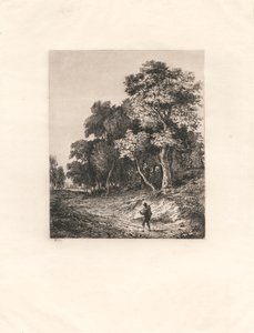 Landskab, mand, der bærer pind over skulderen