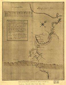 George Washingtons kort, der fulgte med hans "journal to the Ohio", 1754. LOC 99446116 af George Washington
