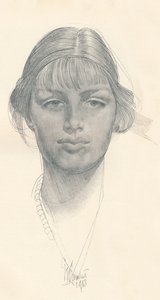 Den smukke pige, c1914. af George Washington Lambert