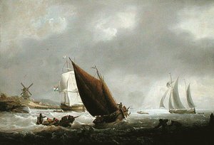 Forsendelse fra en hollandsk flodmunding (olie på lærred)