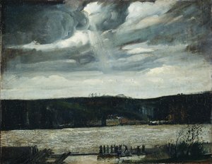 En overskyet dag (Hudsonfloden: kommende byge) af George Wesley Bellows