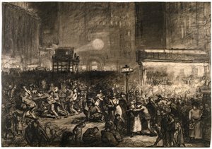 Valgaften på Times Square af George Wesley Bellows
