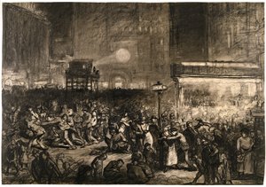 Valgnat på Times Square af George Wesley Bellows
