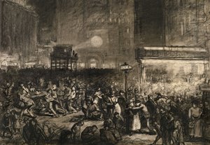 Election Night Times Square, 1906. af George Wesley Bellows
