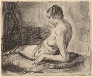 Nøgen pige tilbagelænet, 1919.