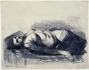 Odalisque (blyant på papir) af George Wesley Bellows