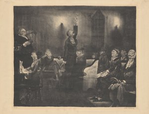 Bønnemøde, anden sten, 1916. af George Wesley Bellows