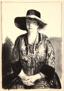 Den sorte hat, 1921 af George Wesley Bellows