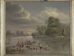 Scene On The Wabash (olie på lærred)