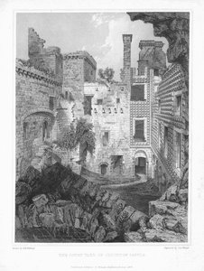 Gården til Crichton Castle, c1847.