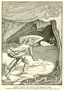 Christian Entering the Valley of the Shadow of Death (gravering)