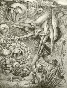 Ferdinand og Ariel (dybtryk) af George Woolliscroft Rhead