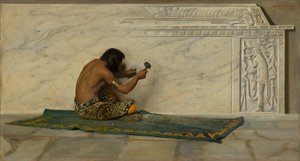 En aztec billedhugger, 1887.