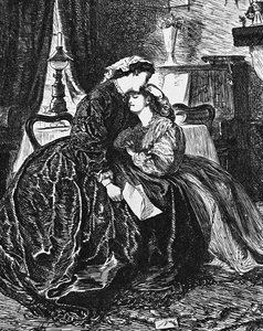 En mor og datter modtager nyheder om mands/fars alvorlige sygdom af George du Maurier