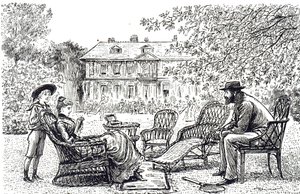 En gravering af typiske kurvemøbler. Illustreret af George du Maurier (1834-1896), en fransk-britisk tegneserieskaber og forfatter af George du Maurier