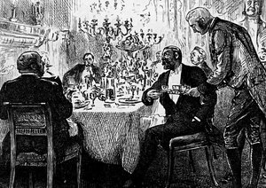 En overklassefamilie ved bordet af George du Maurier